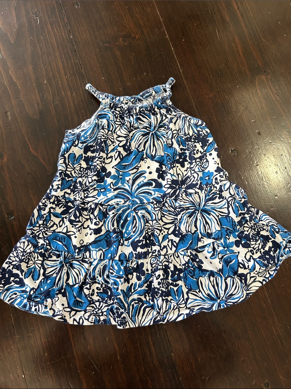 Lilly Pulitzer Blue and White Floral Print Dress